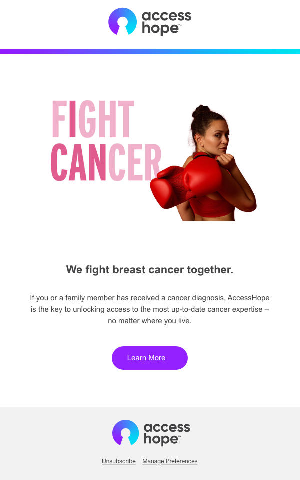 Breast Cancer Email mock up