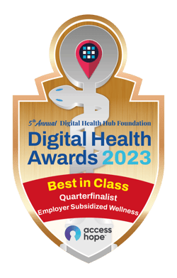 Digital Health Awards badge for AccessHope