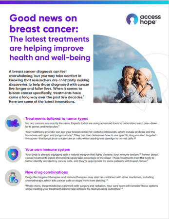 Good news on breast cancer